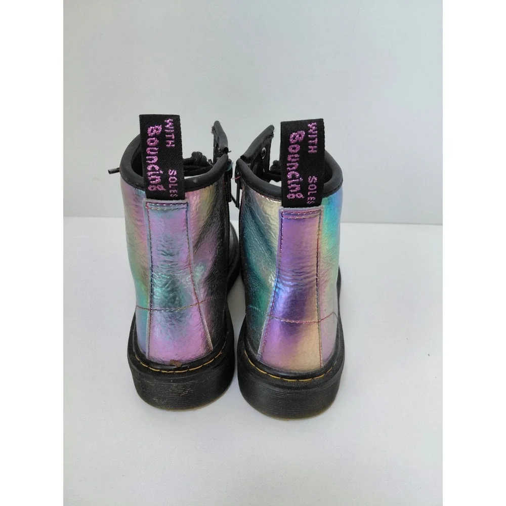 Dr. Martens AirWair 1460 J Multi Rainbow Crinkle Boots Kids Size 2